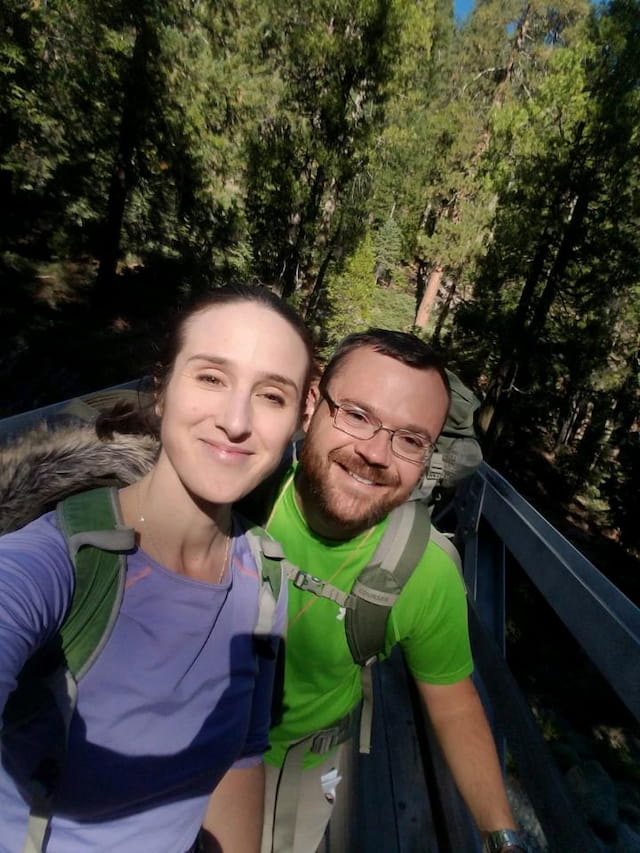 wife and hiking